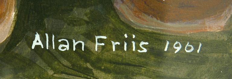 ALLAN FRIIS, akvarell sign o dat 1961.