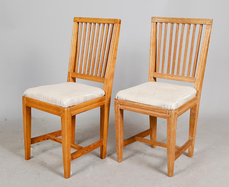 STOLAR, 6 st, sk Leksandsstolar, sengustavianska, 1800-tal.