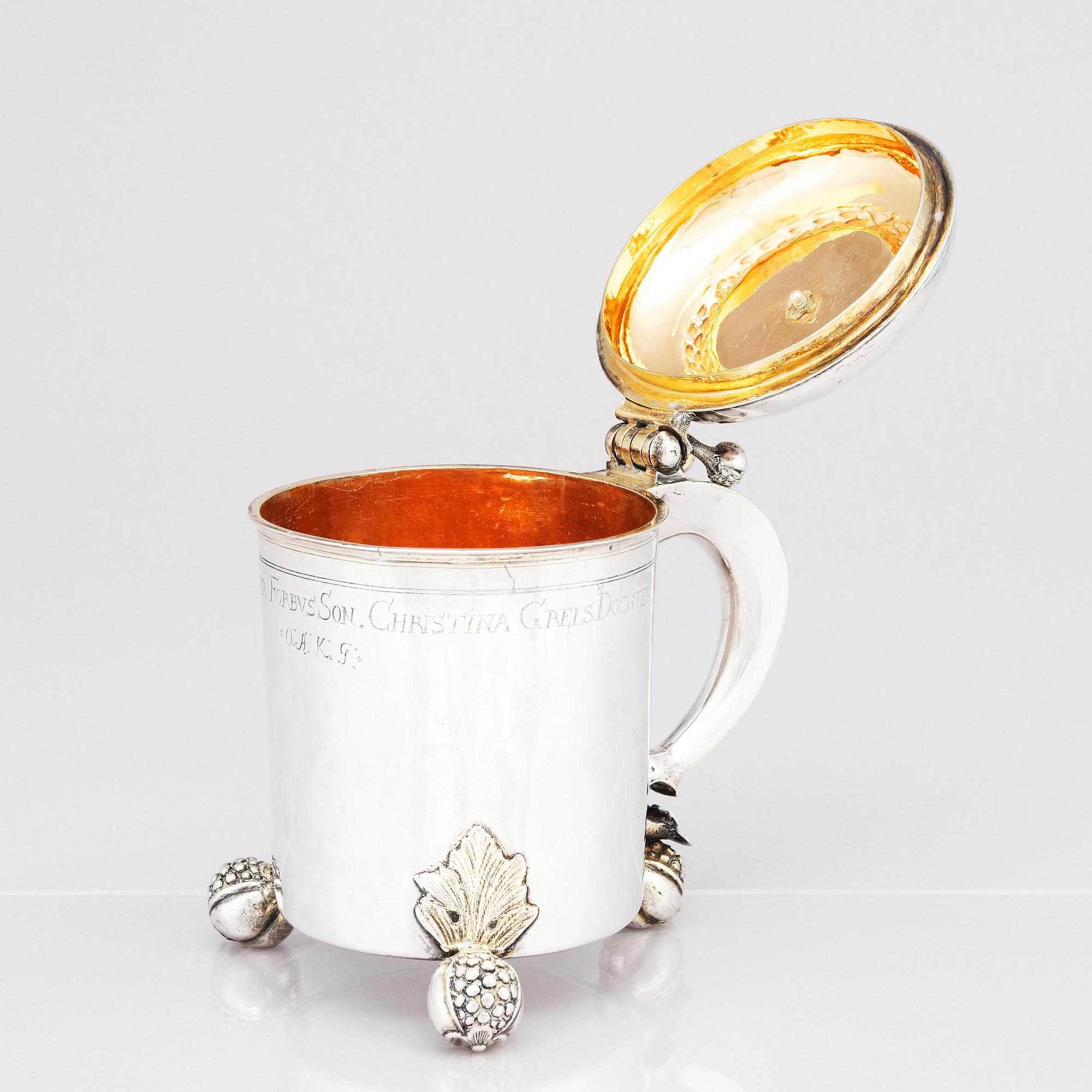An early 18th century silver tankard, unidentified makers mark, Moscow 1700-1710.