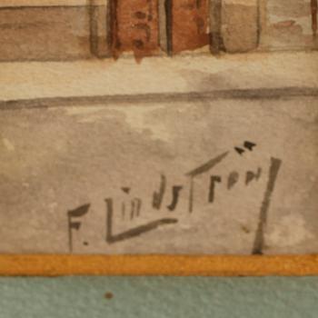 FRITZ LINDSTRÖM, 10 st, akvareller, signerade.