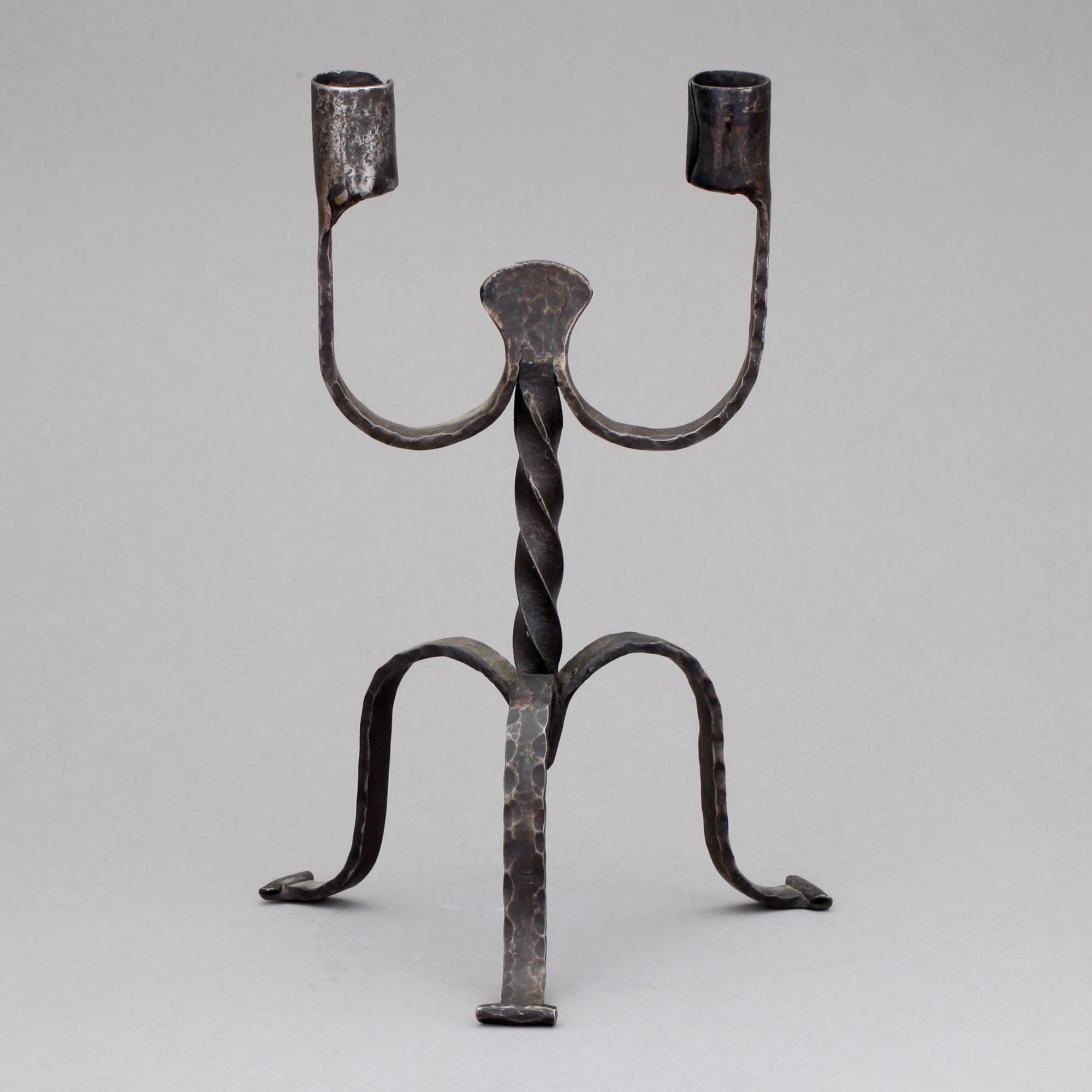 LJUSSTAKE, för två ljus, Sverige, 18/1900-tal.
