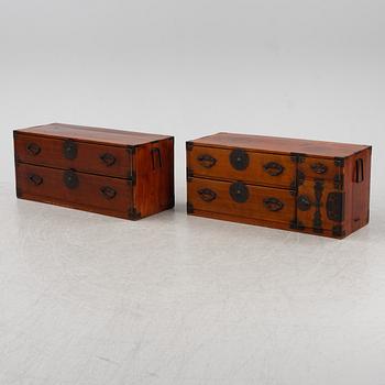 A two piece Tansu chest, Japan, 19th Century.
