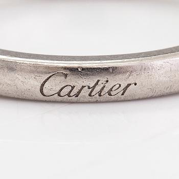 Cartier, sormus, puoliallianssisormus, platinaa ja briljanttihiottuja timantteja. Sertifikaatilla.