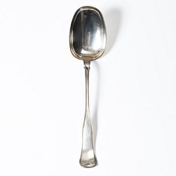 A Danish silver serving spoon, mark of Niels Christopher Clausen, Odense, around the mid-19th century.