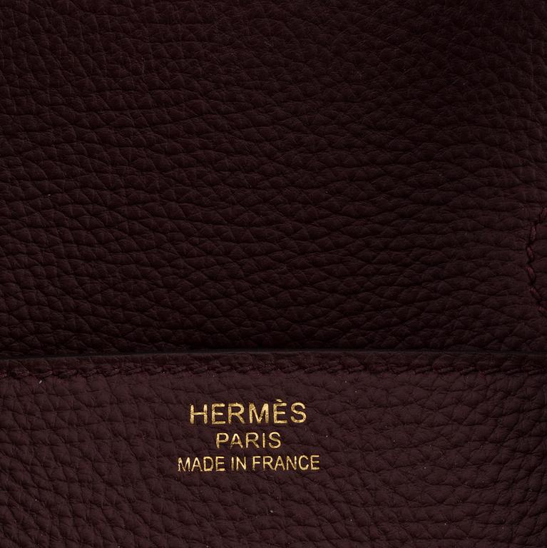 A Birkin 35 by Hermès Bordeaux, 2017.
