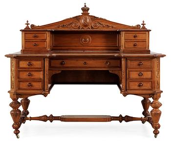 A Swedish Royal 19th century writing desk by C K Edberg (1843-1896). Provenance: Queen Sofia of Sweden (1836-1913).