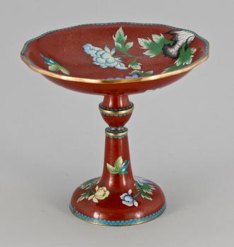 SKÅL PÅ FOT, cloisonné, Kina, 1900-talets början.