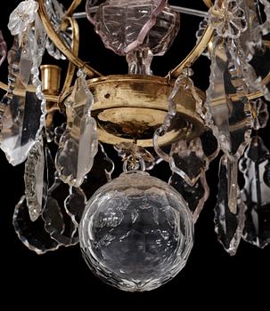 A Swedish Rococo 18th century six-light chandelier.