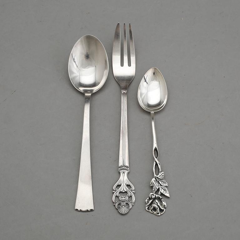 PARTI BESTICK, 24 delar, silver, GAB, GEWE och CGH, 1950-60-tal. Vikt 354 g.