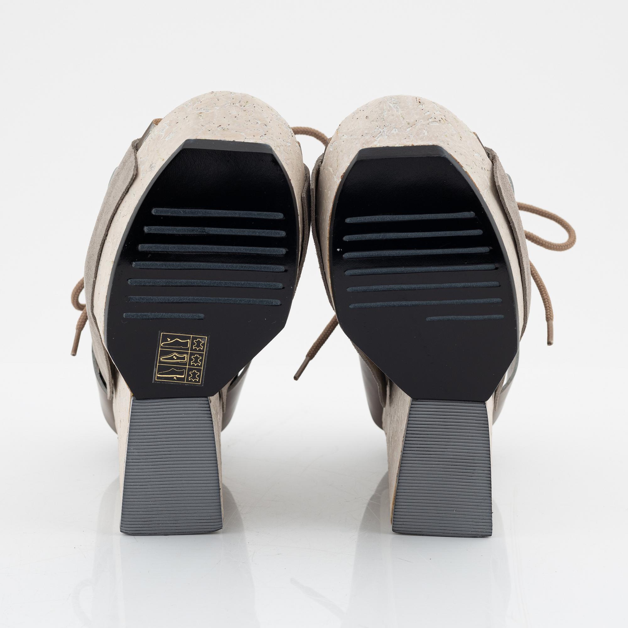ACNE, a pair of 'Halo' wedge sandals, size 37.