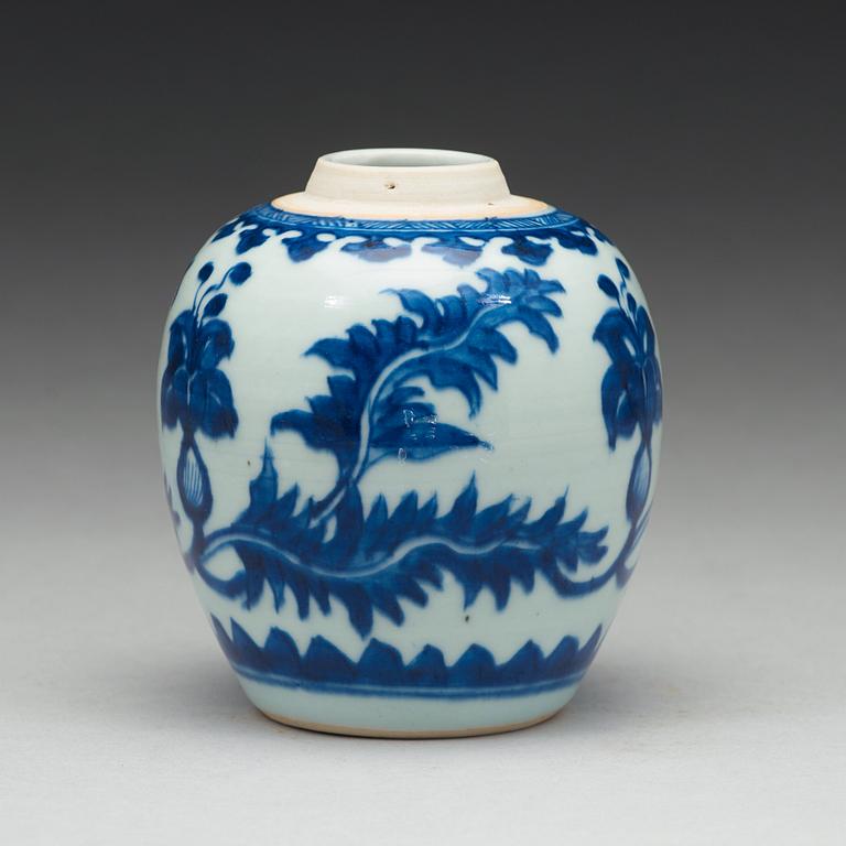 A blue and white jar, Qing dynasty, Kangxi (1662-1722).