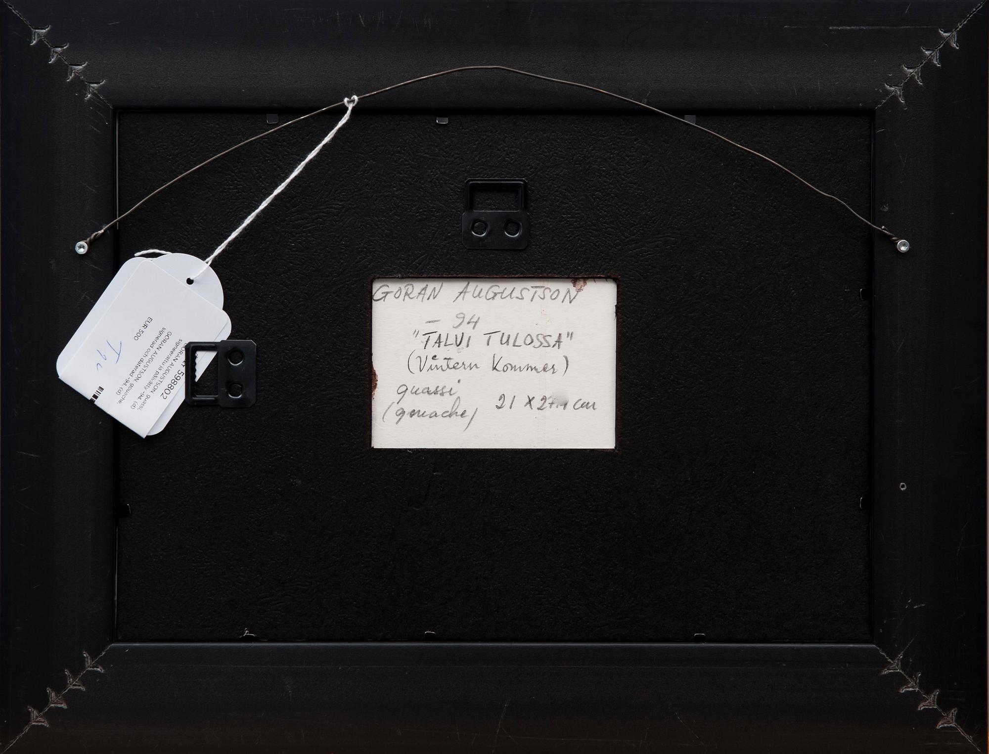 GÖRAN AUGUSTSON, gouache, signerad och daterad -94.