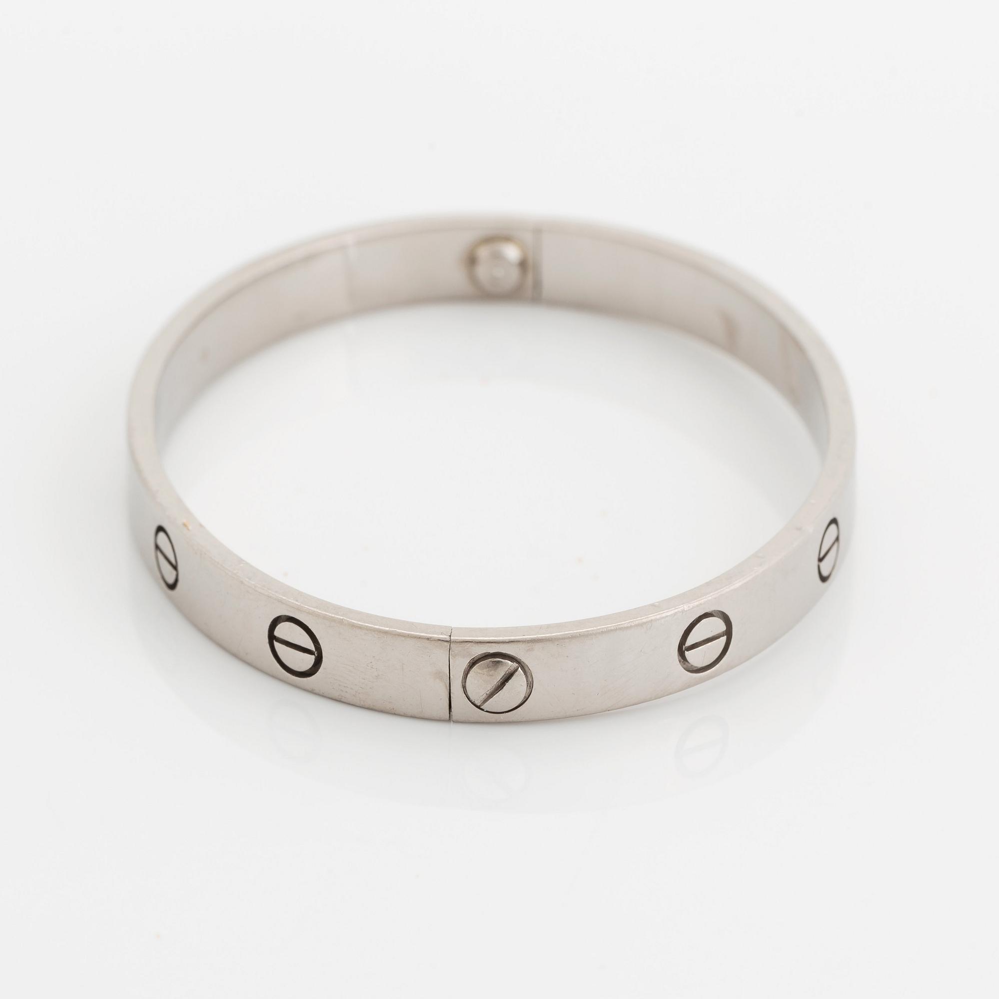 A Cartier "Love" bracelet in 18K white gold.