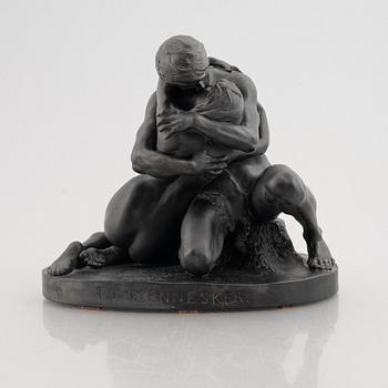 Stephan Sinding, after, a basalt sculpture, "To mennesker", 20th century.