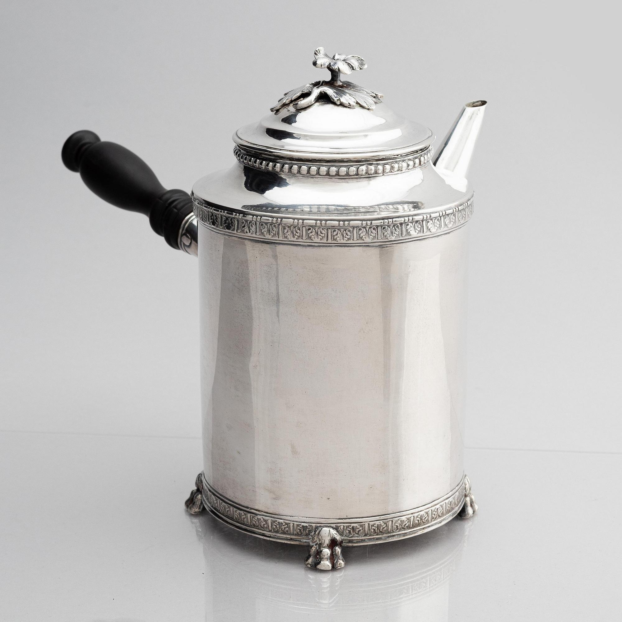Pehr Zethelius, kaffekanna, silver, Stockholm 1783. Gustaviansk.
