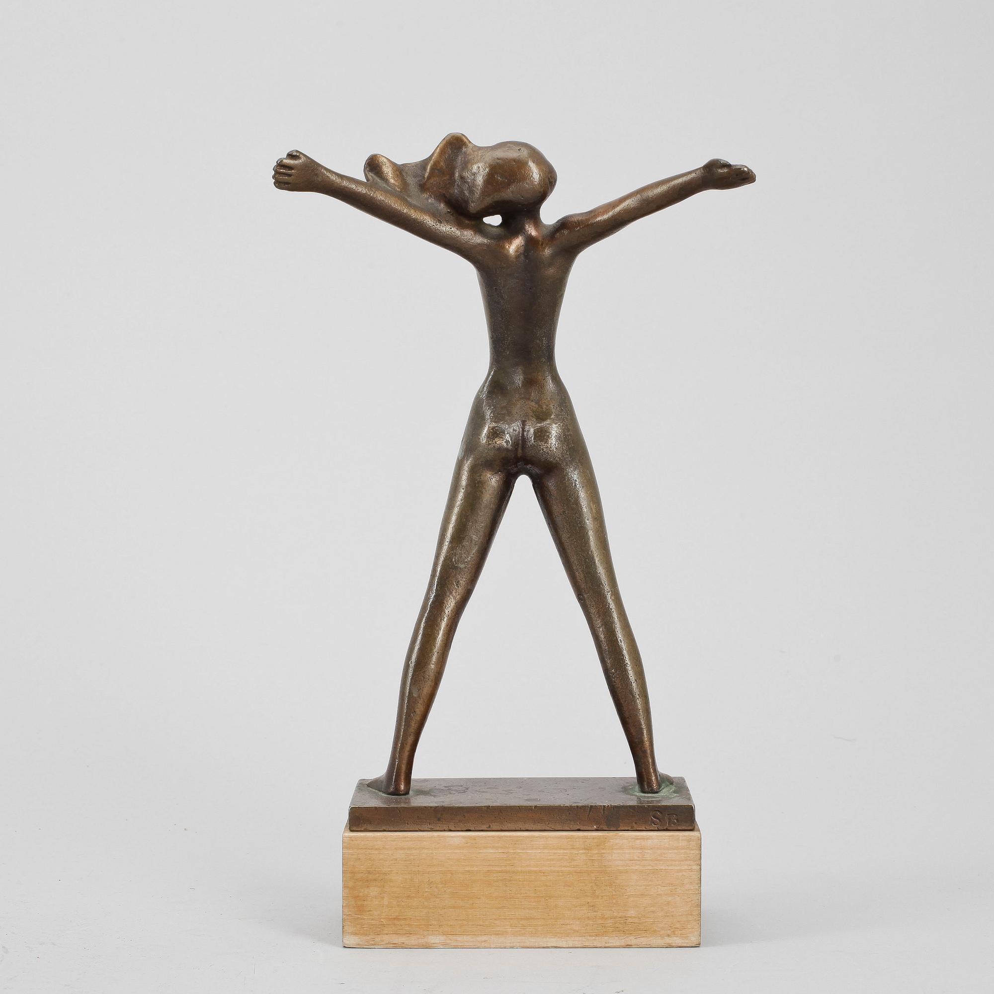 SKULPTUR, brons, Stig Blomberg, sign SB. Ystad Brons.