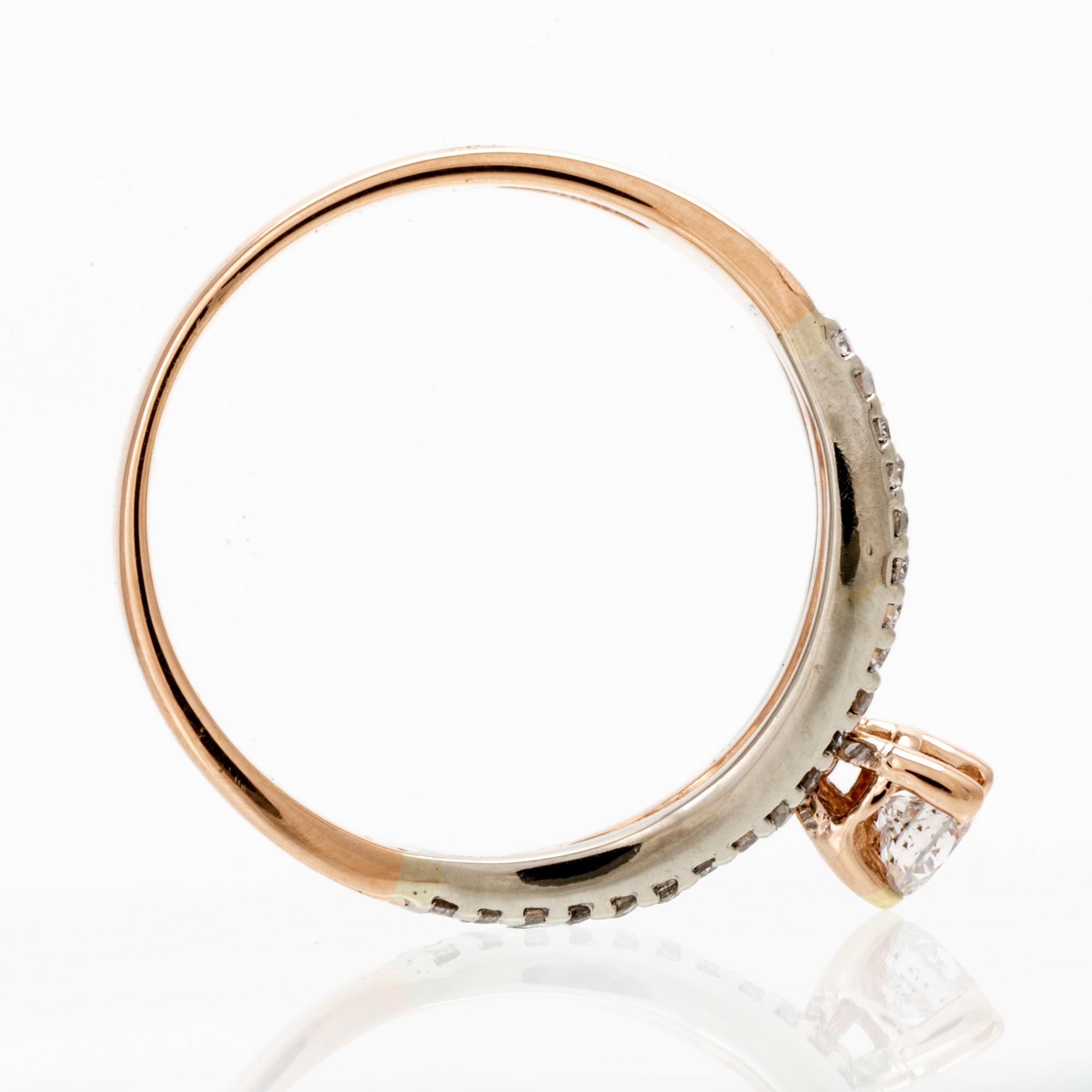 Ring 18K guld brilliant-cut diamonds approx 0,50 ct in total, size 57.