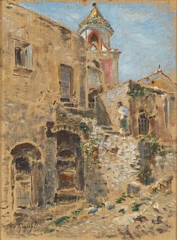 Wilhelm von Gegerfelt, olja på duk/papp-pannå, signerad.