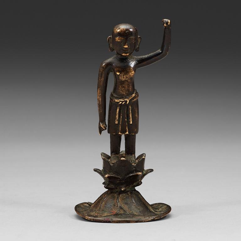 Bronze figure of the Infant Buddha, late Ming Dynasty/early Qing Dynasty, 17th century.