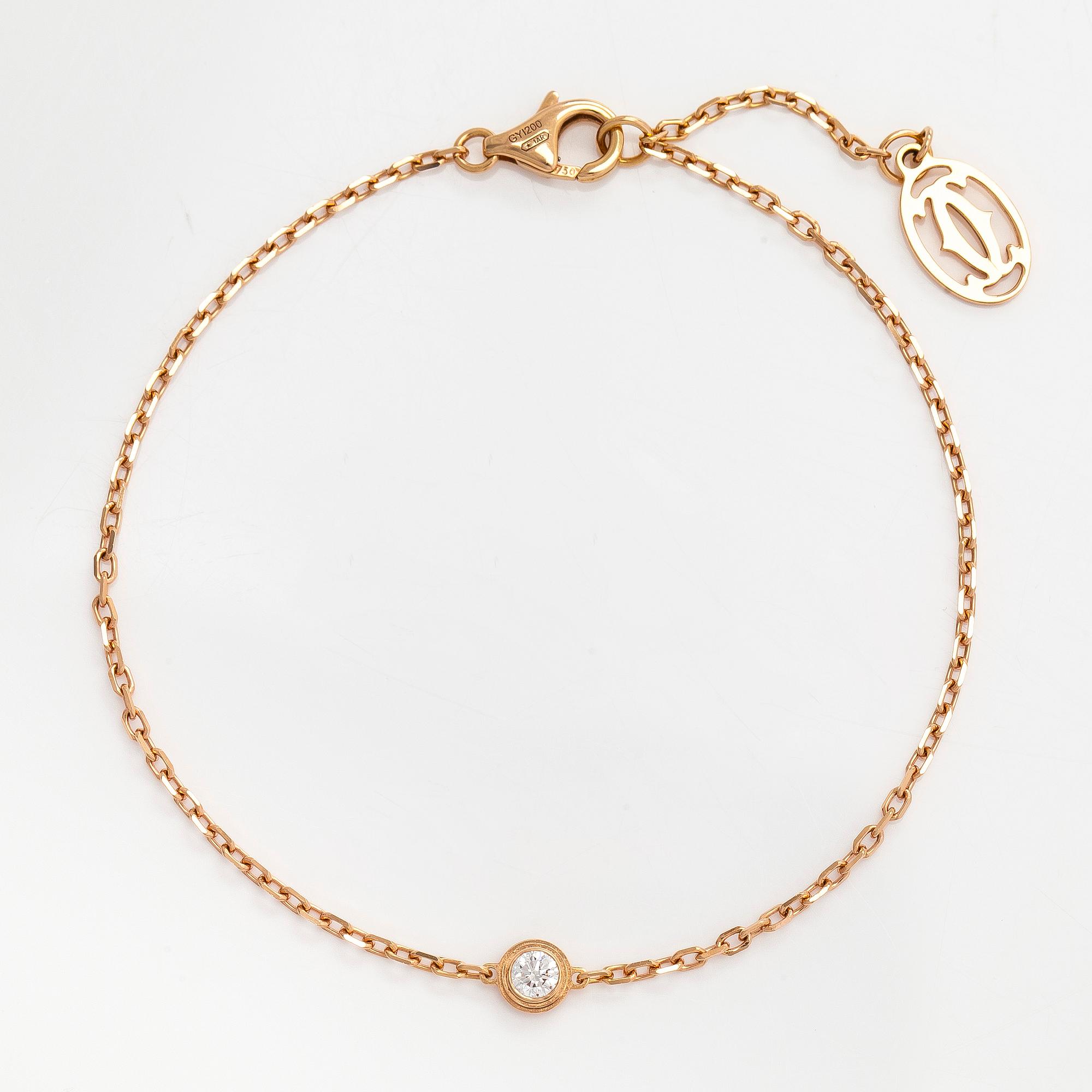 Cartier, an 18K rose gold 'd'Amour' bracelet with a diamond, ca. 0.05 ct.