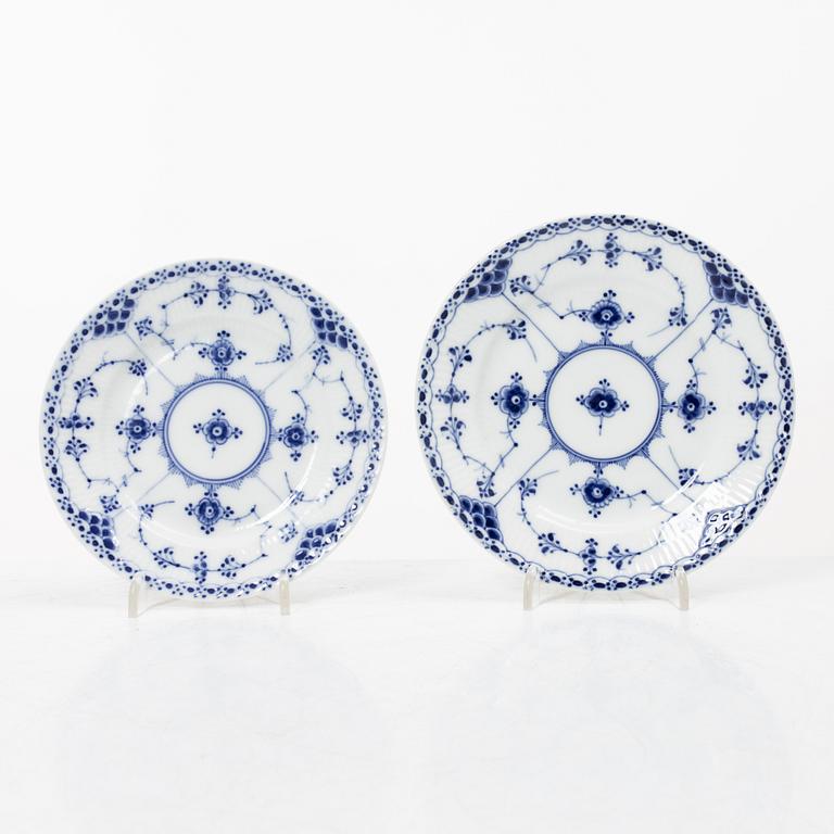 Royal Copenhagen, A 'Blue Fluted Half Lace" 30 pieces breakfast service, 'Musselmalet', partly 1889-1922 but also post 1923.