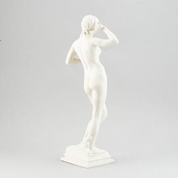 A parian ware figurine after the sculpture "Snöklockan" by Per Hasselberg, Gustavsberg.