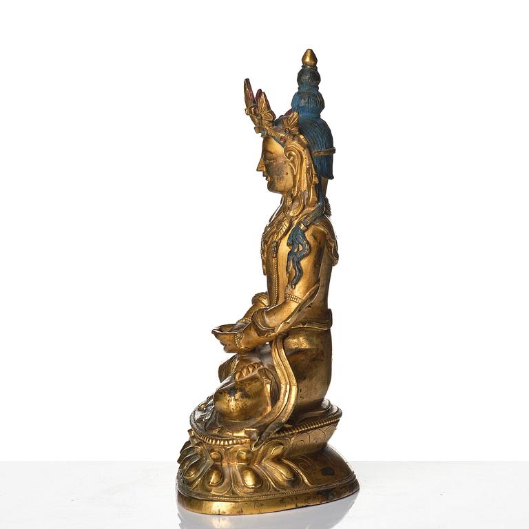 Amitayus, förgylld brons. Mongoliet, 1700-tal.