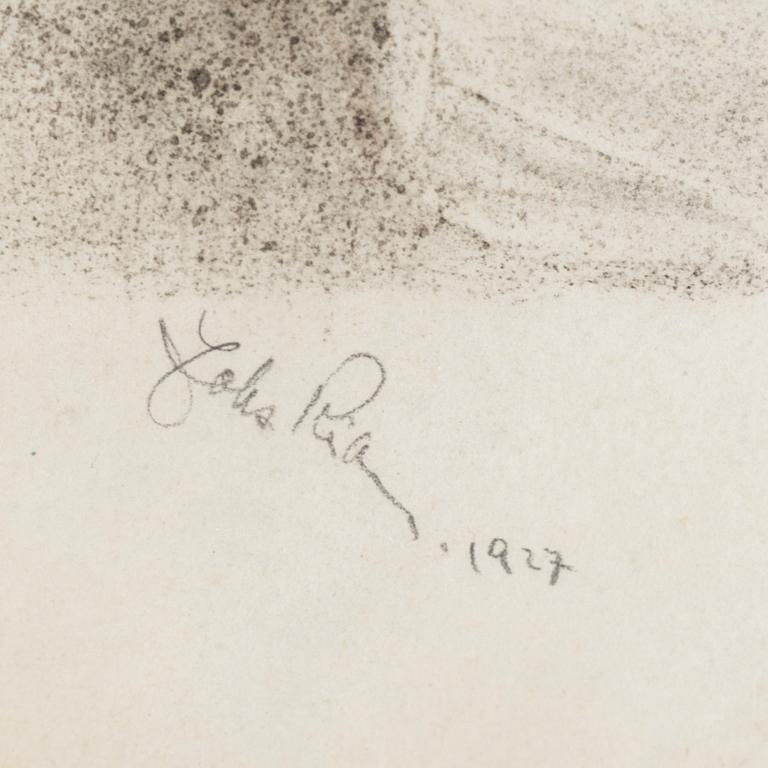 JOHANNES RIAN, drawing, signed and dated 1927.