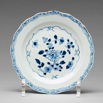 929. A set of 12 blue and white dessert dishes, Qing dynasty, Qianlong (1736-95).