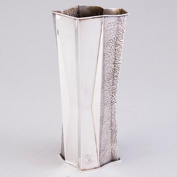 TAPIO WIRKKALA, Silver vase TW 226, marked TW, Hopeakeskus, Hämeenlinna, Finland 1967.