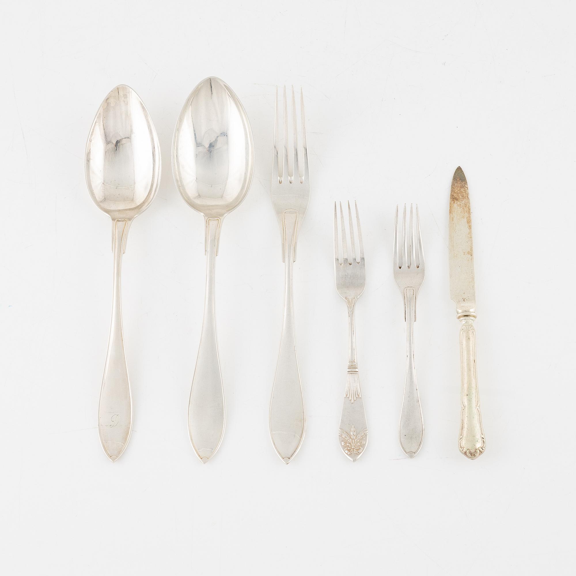 Bestickservisdelar, 25 st, bl.a. CG Hallberg, Stockholm 1938.