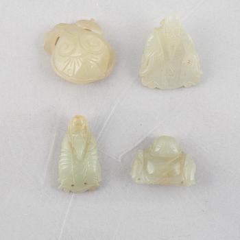 A group of eight Chinese stone charms, 20th century.