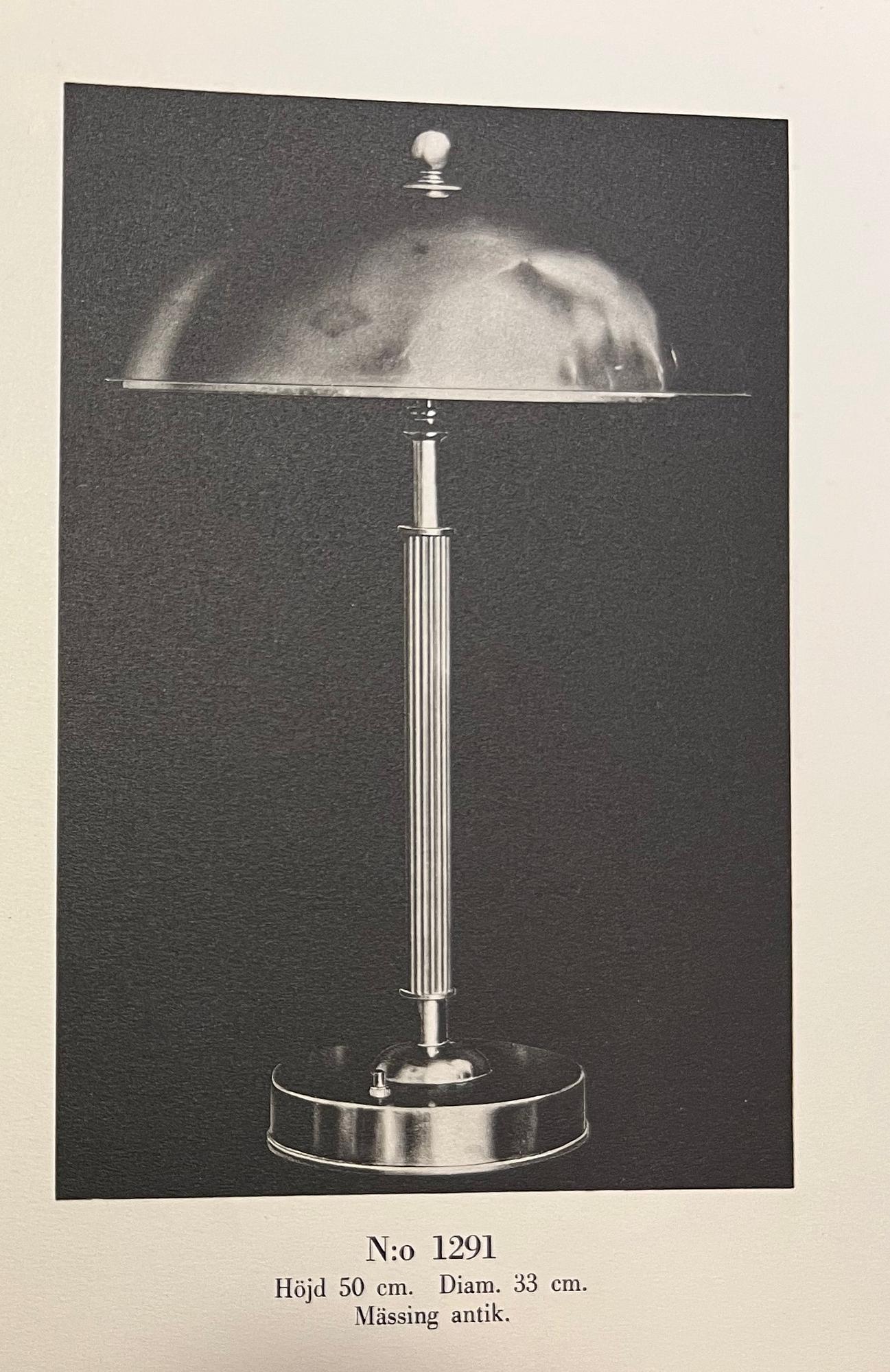 Einar Bäckströms Metallvarufabrik, a table lamp model 1291, Malmö, 1930s.
