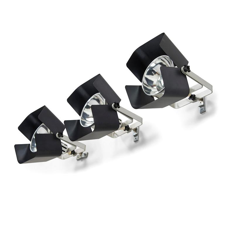 Yrjö Kukkapuro, spotlights, 3 st, modell 100, Haimi Oy, 1970.