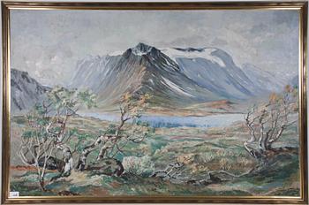 OKÄND KONSTNÄR, olja på duk, sign Erik Magnusson 1900-tal.