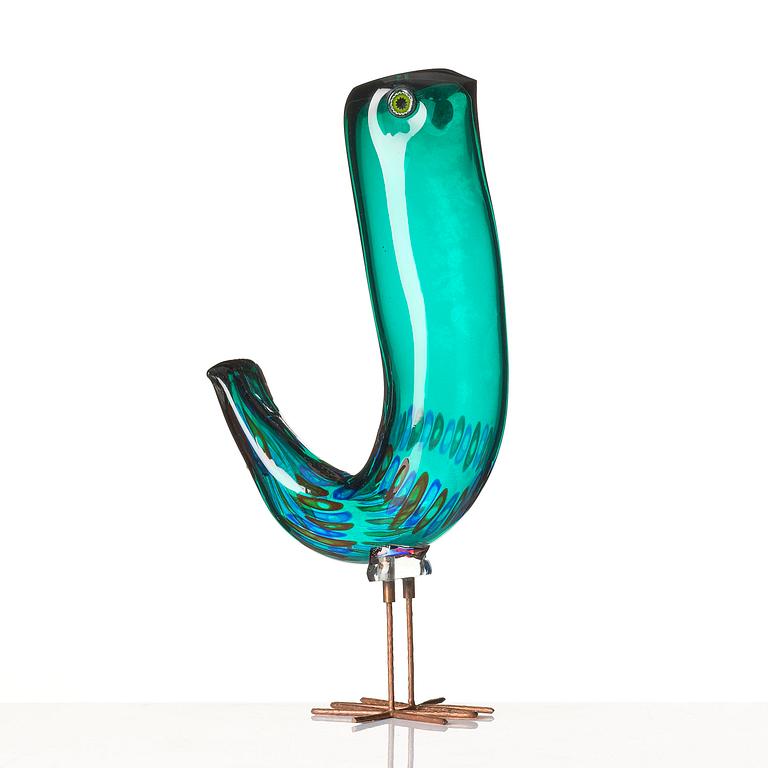 Alessandro Pianon, skulptur, glas, fågel, "Pulcino", Vistosi, Italien, 1960-tal.