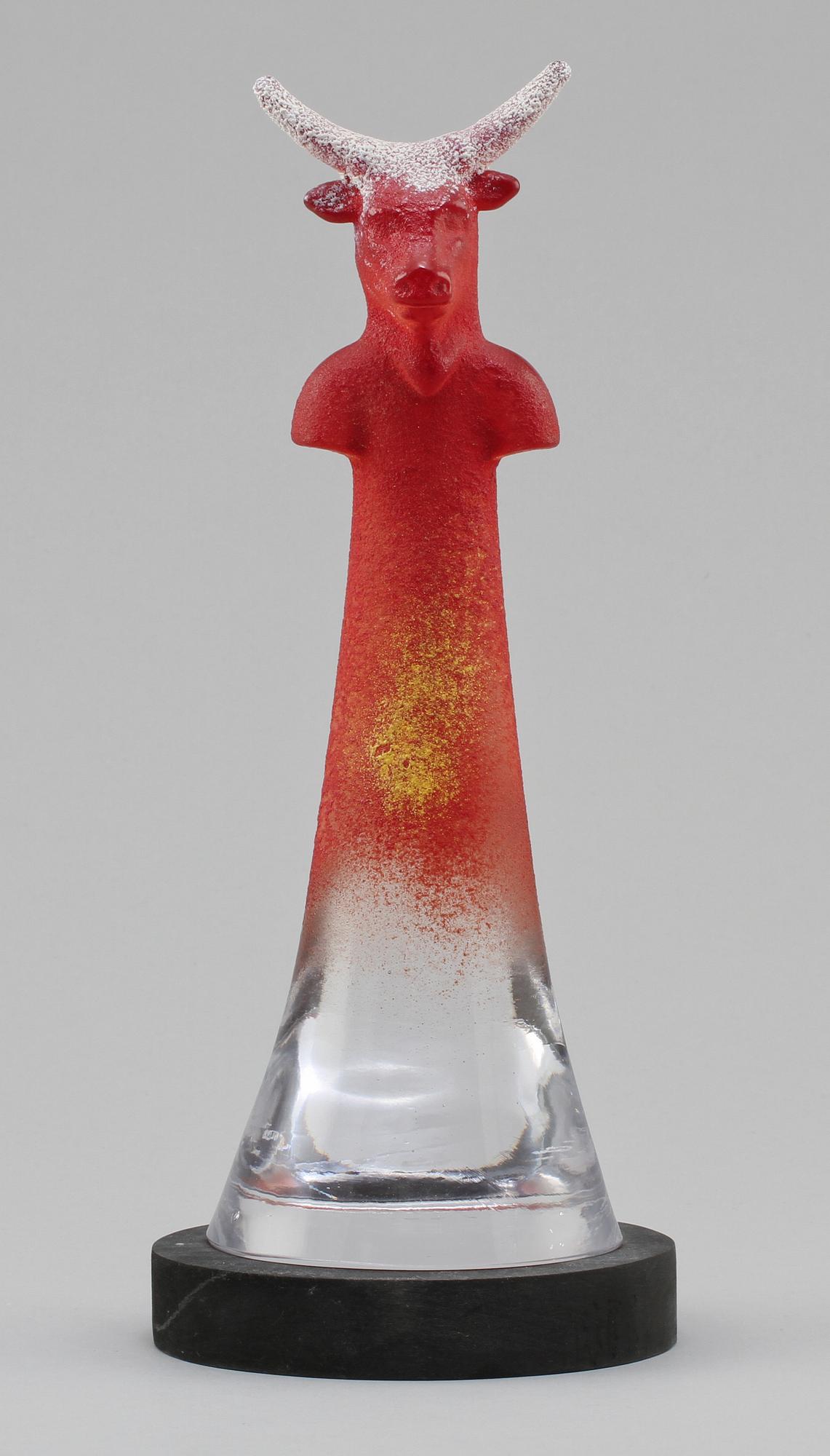 SKULPTUR, glas, Kjell Engman, Kosta Boda, 1980/90-tal.