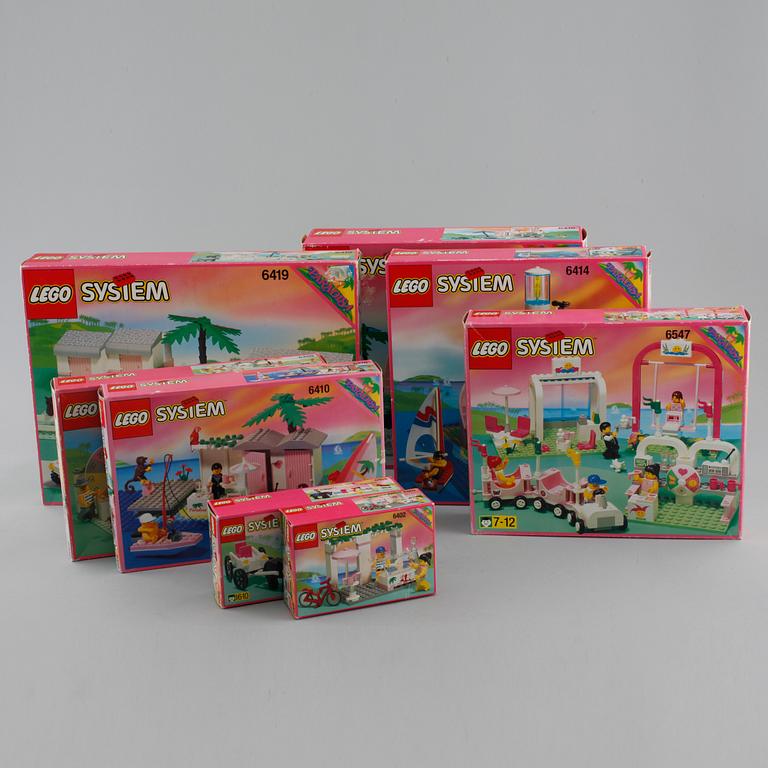 Eight "Paradisa" LEGO sets, Denmark, 1990s.