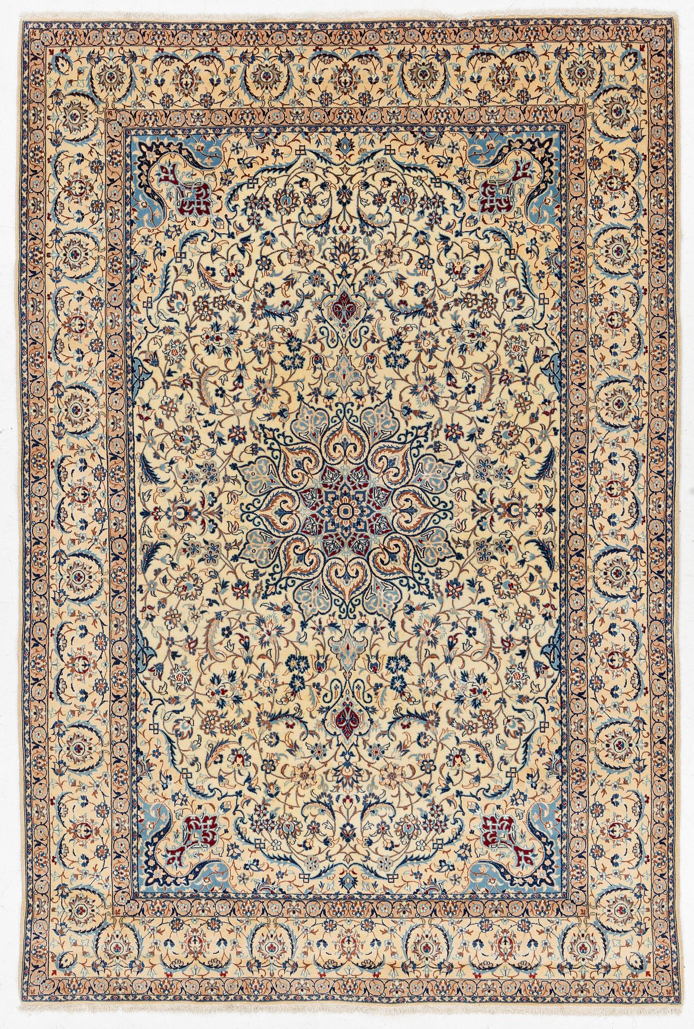 Rug, Nain, part silk, approx. 300 x 203 cm.