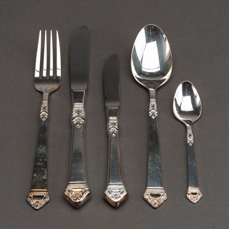 BESTICKSUPPSÄTTNIG, nysliver 48 delar.