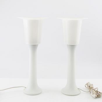 Uno & Östen Kristiansson, Table lamps, 1 pair, Luxus Vittsjö, late 20th century, glass.