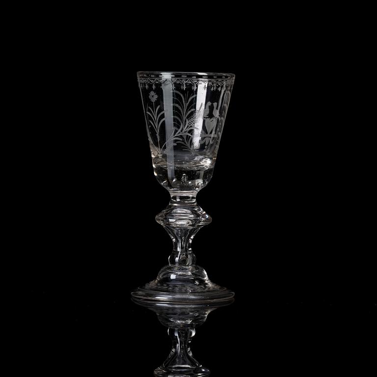 Pokal, glas, 1700-tal.