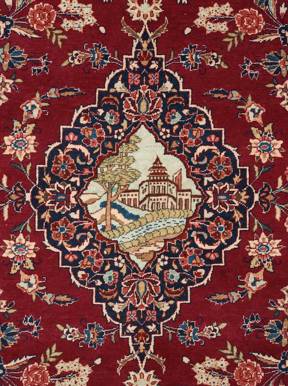 SEMI-ANTIQUE KASHAN. 208 x 133,5 cm.