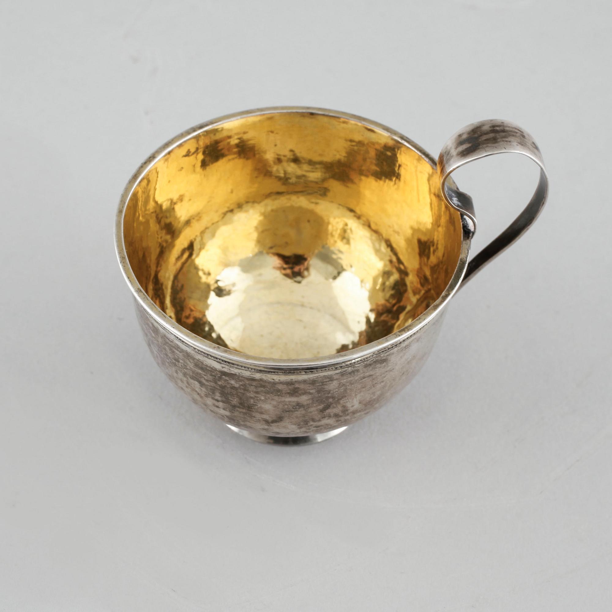 A Swedish 19th century parcel-gilt cup, mark of Johan Westerberg, Piteå (1807-1829).