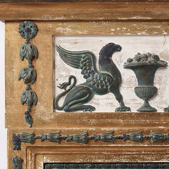 A late Gustavian giltwood and gesso mirror by G. Lindberg (master in Stockholm 1791-1804).