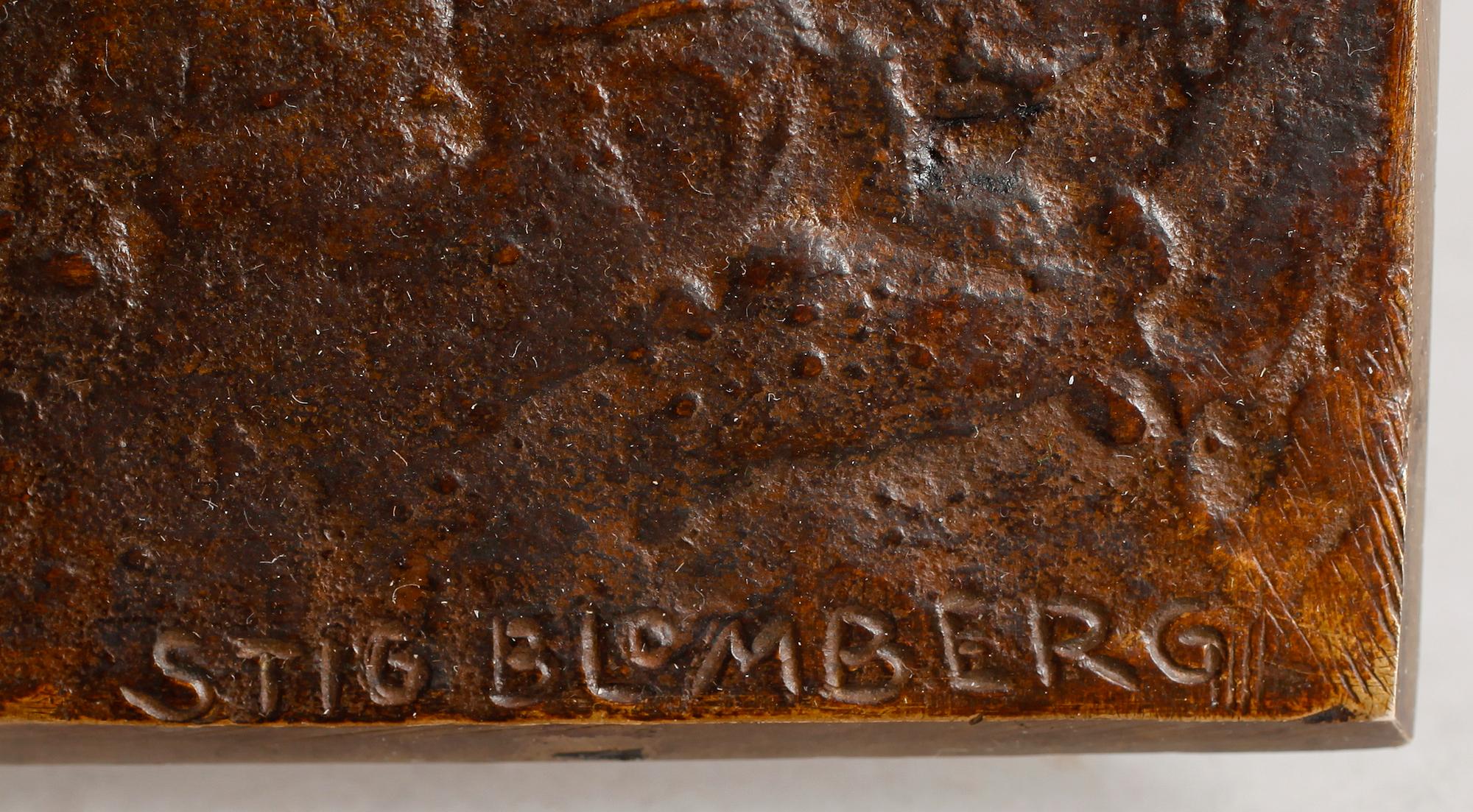 STIG BLOMBERG, väggrelief, brons, signerad, numrerad 9/16.