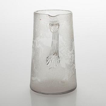 Kanna och 5 dricksglas, glas.