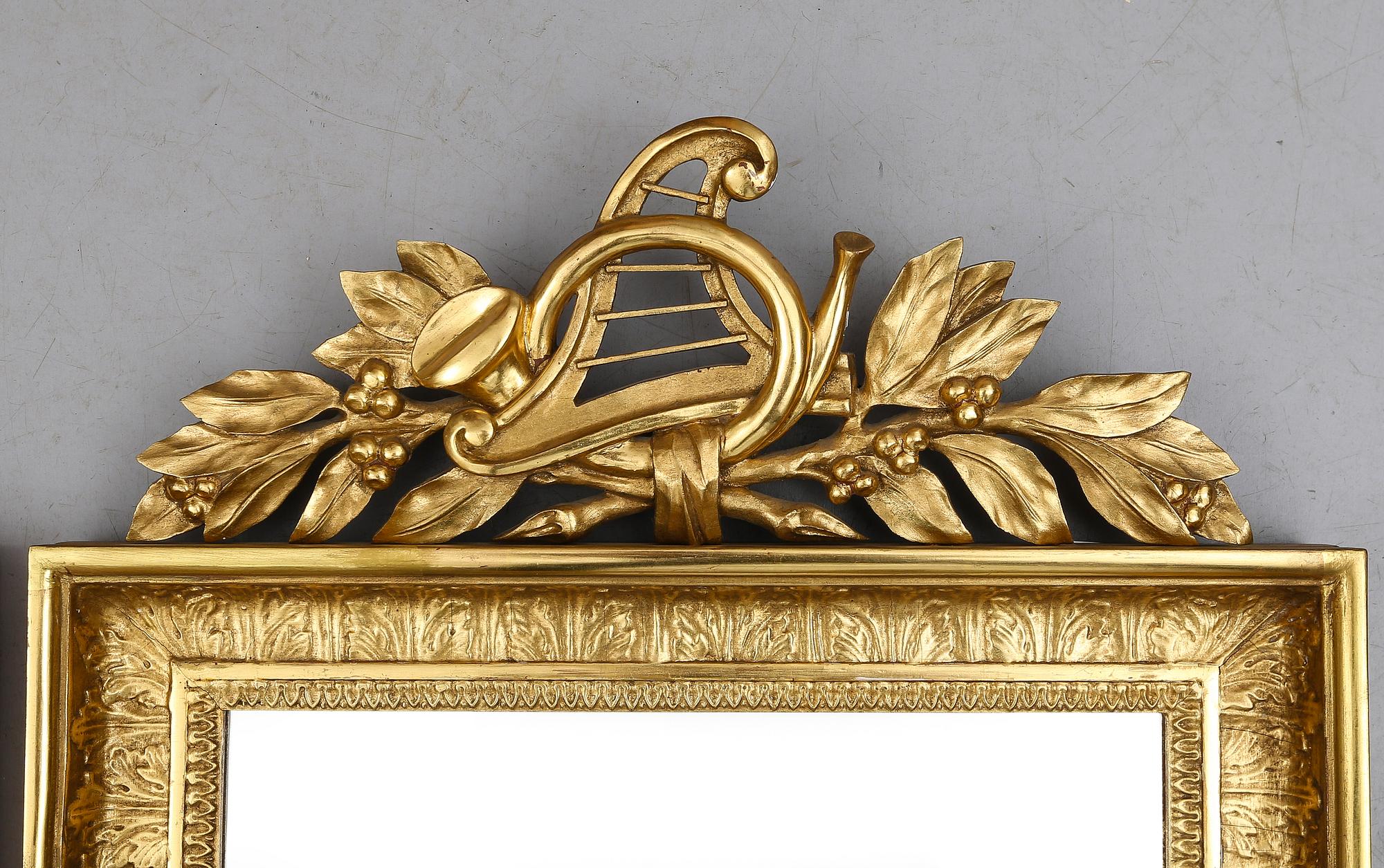 SPEGELLAMPETTER, 1 par, empirestil, 1800-talets mitt.