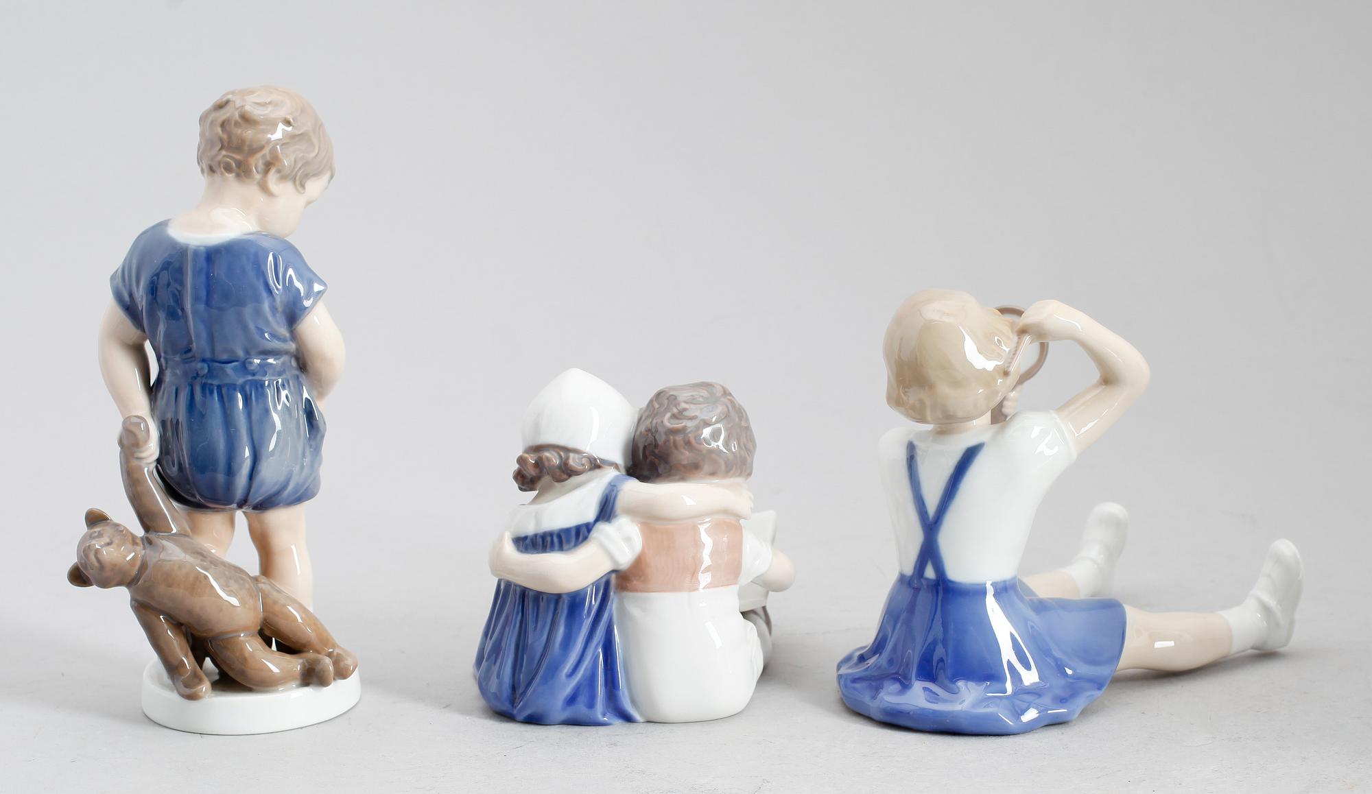 FIGURER, 3 st, porslin, Royal Copenhagen samt Bing & Gröndahl.