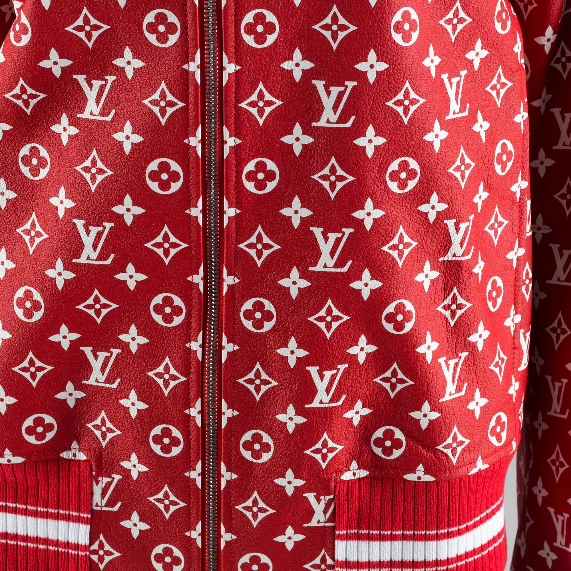 Supreme lv leather jacket best sale